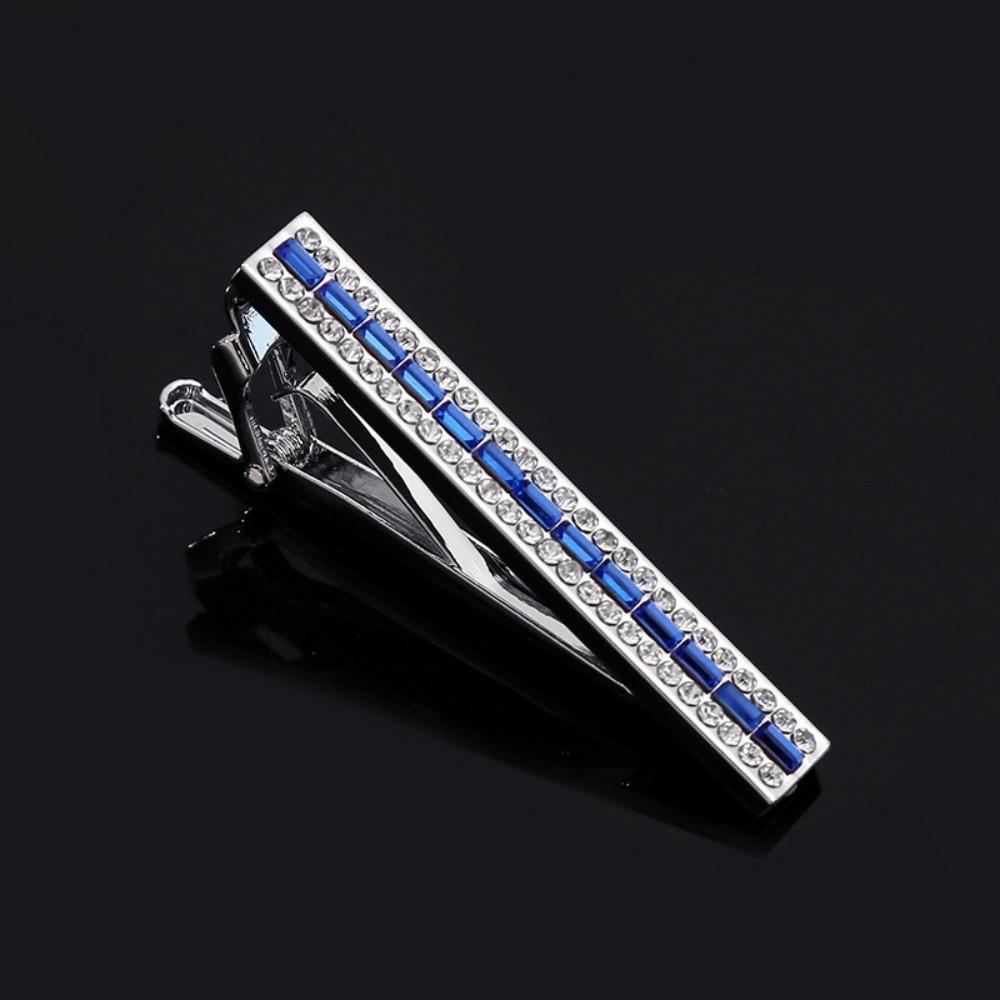 Zinc Zinc Alloy Cuff Links Shiny Sleeve Button Fashion Strip Zircon Tie Clip Men's Suit Accessory