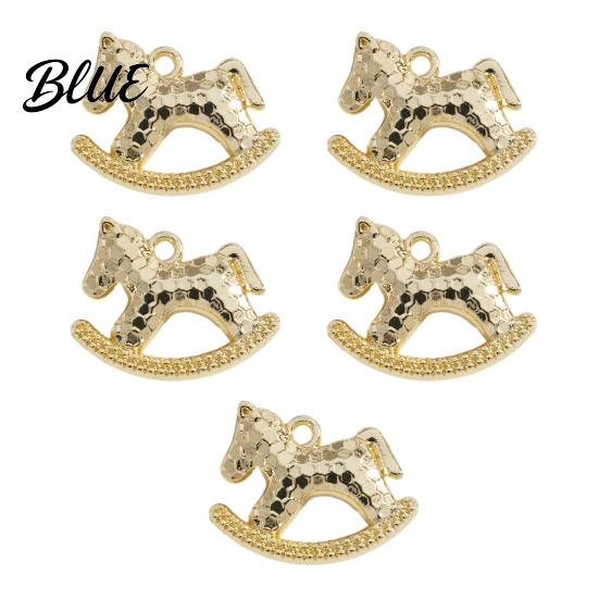 Horse Jewelry Charm 5Pcs Zinc Alloy Metal Electroplating Decoration Accessories