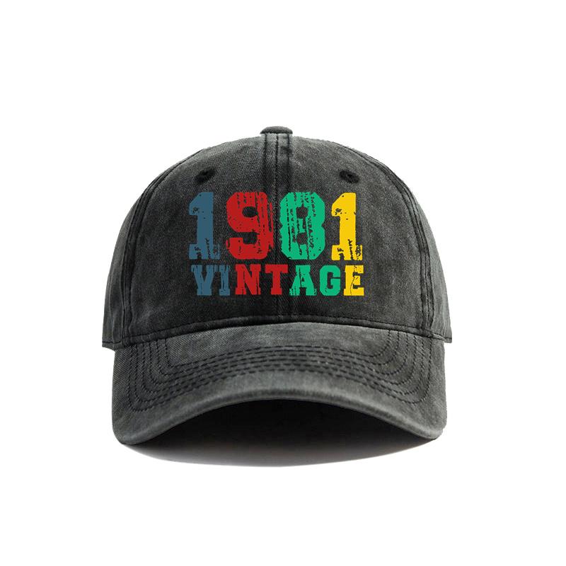 Geboren In 1983 Baseballpet Verweerd Vintage 1980-1989 Verjaardagscadeau Papa Hoeden Pet Mannen Retro Outdoor Zomer Verstelbare Pet black