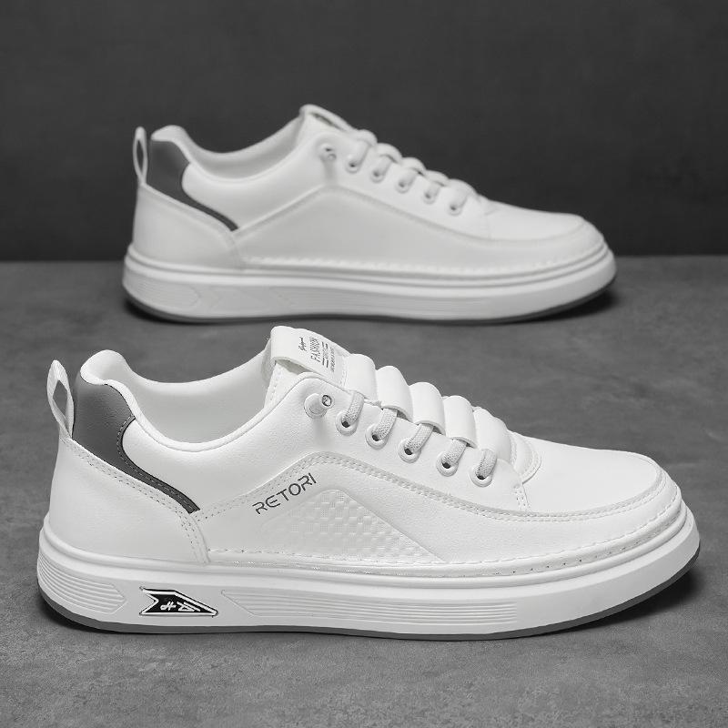 Frühlings Herrenschuhe neue atmungsaktive kleine weiße Schuhe Herren Trend vielseitige Plateausportschuhe lässige Board-Schuhe trendige Schuhe