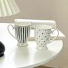 Light luxury ceramic cup, high-end feeling, Nordic retro coffee cup, Western gold border afternoon tea mug
