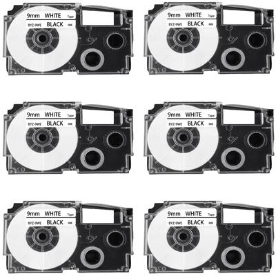 Name Land Tape 9mm White On Black Letters Compatible Casio Name Land 9mm Cartridge XR-9WE