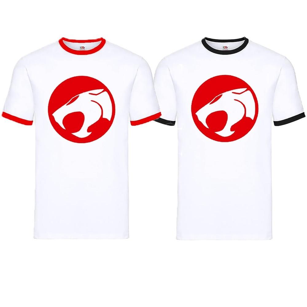 

Thundercats White Ringer T-shirt Logo Classic Men s Funny Novelty Tee Top 2XL