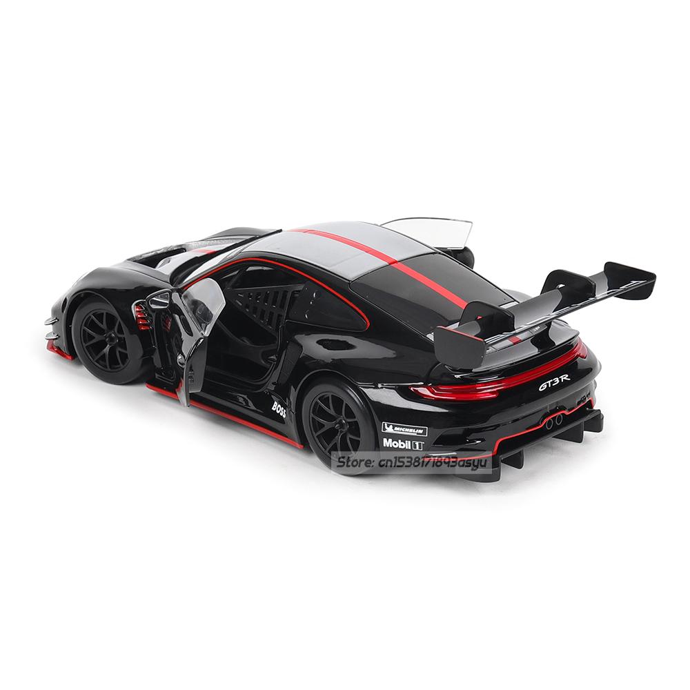 Bburago 1:24 black Porsche 911 GT3 R racing edition die casting alloy car model Art Deco Toy tool gift factory authorization