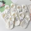10Pairs Cartoon Women Invisible Socks Thin Bear White Socks Cute Cute Boat Socks  For Girls