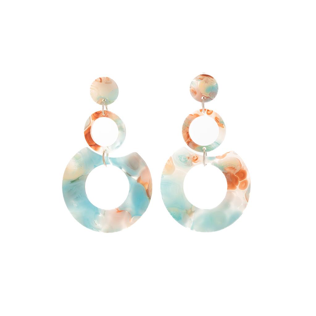 Simple Atmospheric Fashion Design High-End Candy Color Chain Earrings Women'S Dopamine Wear Color Stud Earrings