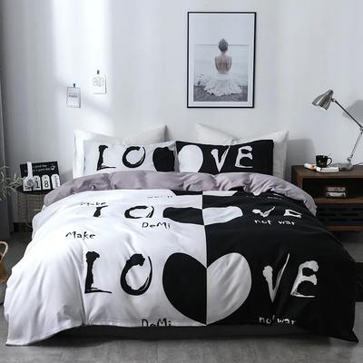 Liefde Hart Beddengoedset Eenvoudig Ruit Dekbedovertrek 200x200 Kussensloop Eenpersoons Tweepersoons Queen King Scandinavisch Stel Bedovertrek Beddengoed