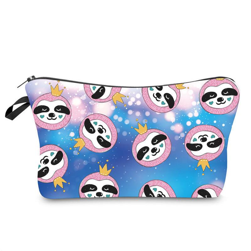 Stylish European And American Sloth Pattern Makeup Bag Ladies Handbag For Travel