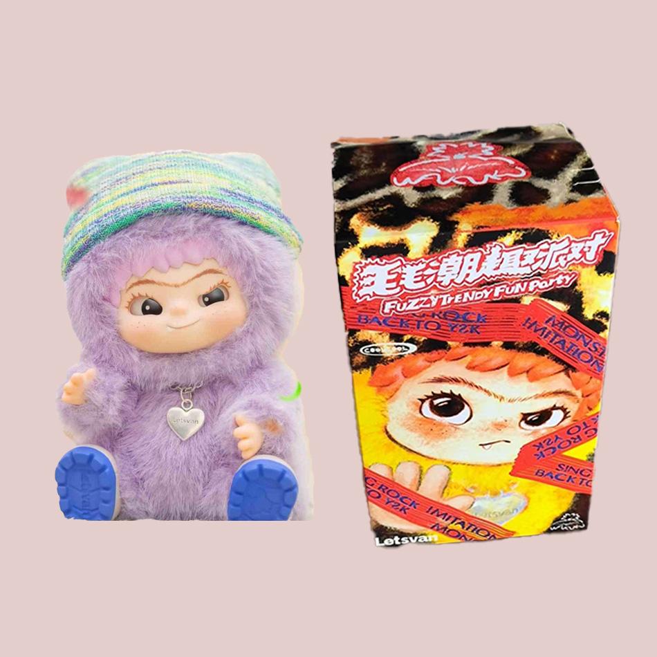 Wakuku Genuine Fuzzy Trendy Fun Party Series Blind Box Vinyl Action Figure Pendant Face Mystery Gift for Children Surprise Toy