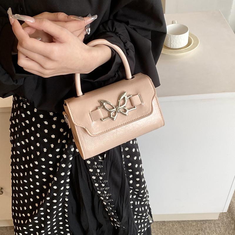 Small Vintage Shoulder Bag For Women 2024 Spring New Casual Butterfly Knot Street Fashion Crossbody Bag