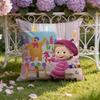 Cute M-Masha And The B-Bear Cushion Cover Home & Car Dual-Scene Pillow Cover: Reversible For Premium Comfort