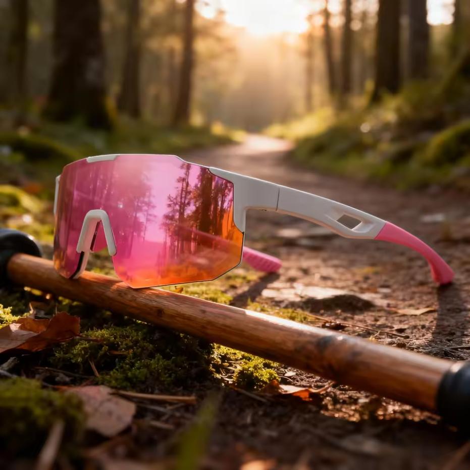 Übergroße Bunte Sportsonnenbrille - Wraparound-Design, UV400 Unisex Komfortpassform für Radfahren, Wandern & Outdoor