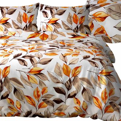 Bedding Set 200x220 Satin 100% Cotton Leaves Pattern Exclusive