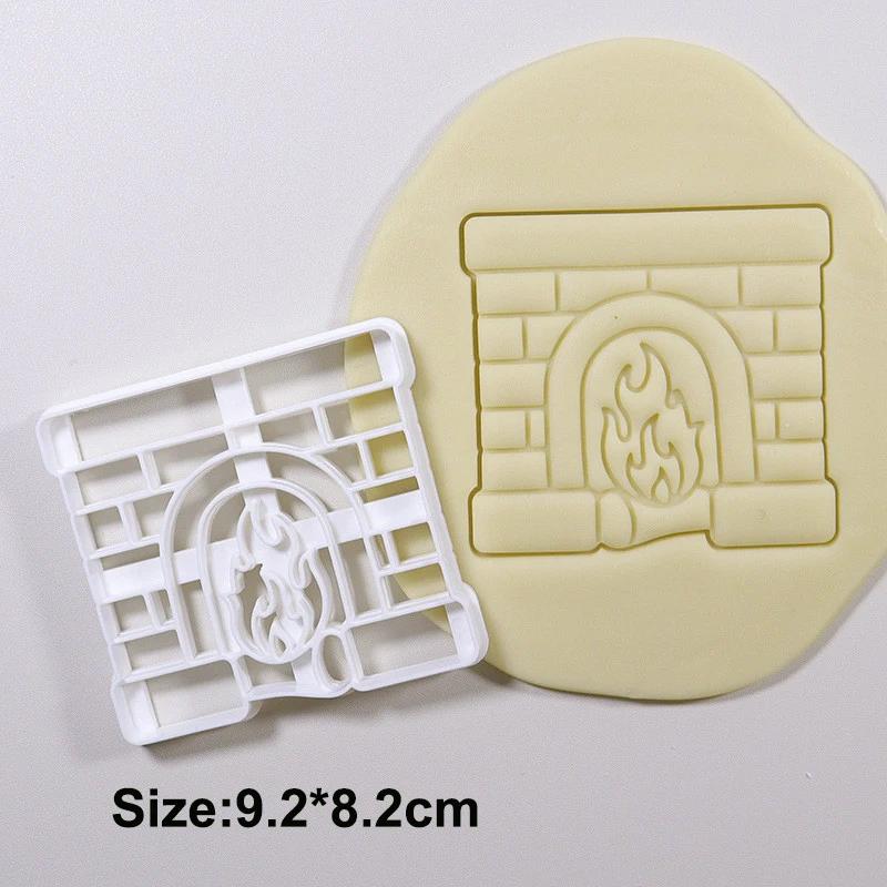 Holiday Christmas Cookie Embosser Cutter Mold Santa Claus Crystal Ball Snowman Fondant Stamp Cake Decor Tools Baking Supplies