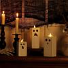 3 Pcs Ghost Candle Light Holders Flameless Candles with Spooky Candle Holders Halloween Tealight Candle Holders for Table Centerpiece Dining