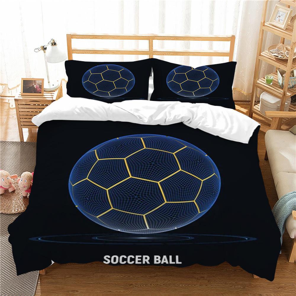 Heißer Verkauf 3D Fußball Malerei Bettbezug-Sets Hochwertige Bettwäsche Anzug König Doppel Größe Atmungsaktiv Schlafzimmer Dekoration Bettbezug-Sets