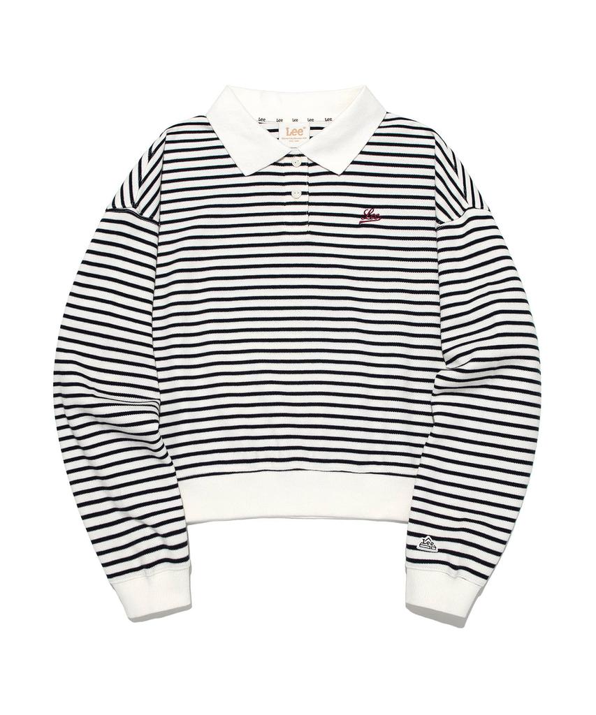LEE Women'S Union Pique Collar Sweatshirt Ivory