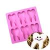 6 Cavity Tooth Shaped Silicone Cake Mold Teeth Chocolate Fondant Candy Candle Soap Mould Jelly Decoration Tools Pudding Molds