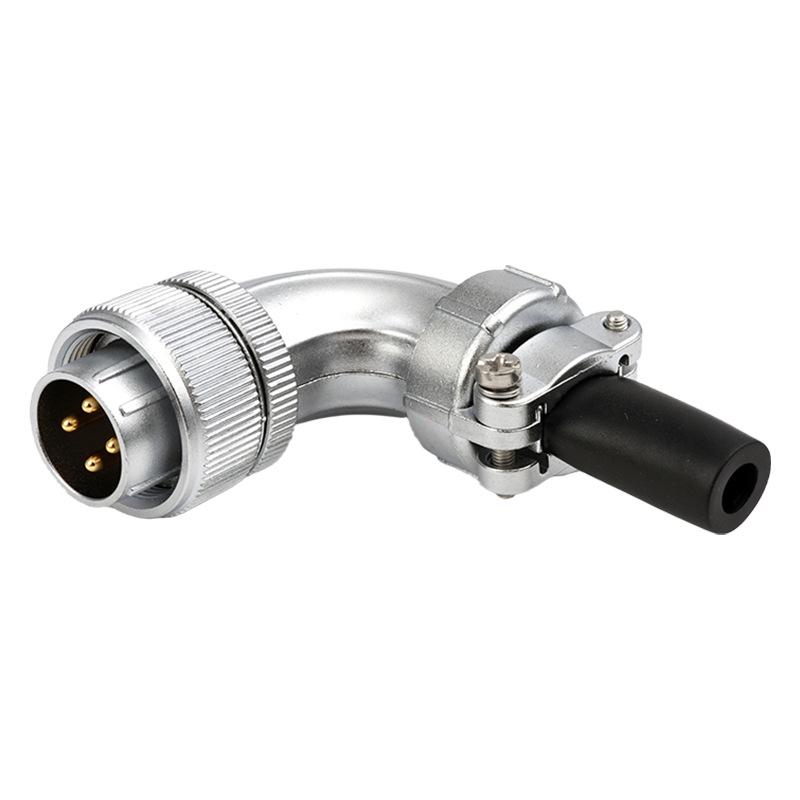 Weipu WS202 Aviation Plug Threaded Connector, 3-12 Pin, TS Elbow