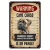 Cane Corso Mugshot Metal Sign Funny Dog Lover Gift Retro Wall Art 8x12 Inch