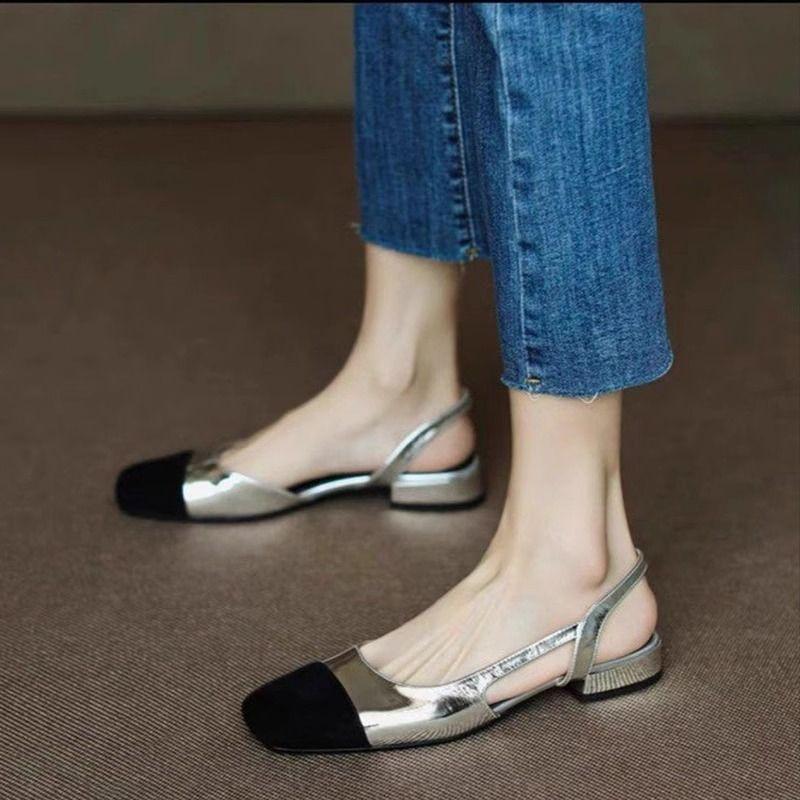 Comfortable and versatile~ Baotou Roman sandals women's commuting comfortable flat summer small fragrant color matching British style women's shoes