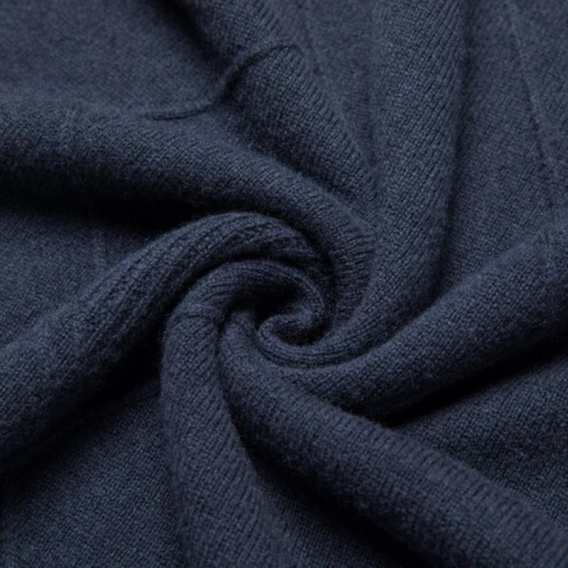 Genser for menn Høst og vinter Ny Slank Varm Ensfarge Uformell fortykket Halvskolekrage Ullstrikket genser