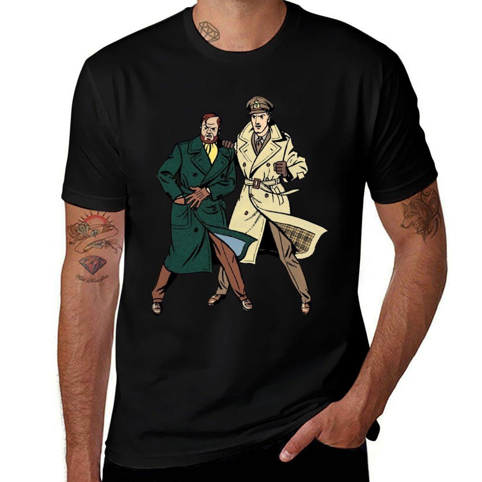 

Blake and Mortimer (From The Yellow M (La marque Jaune) Cover) T-Shirt anime t shirts oversize T-Shirt L