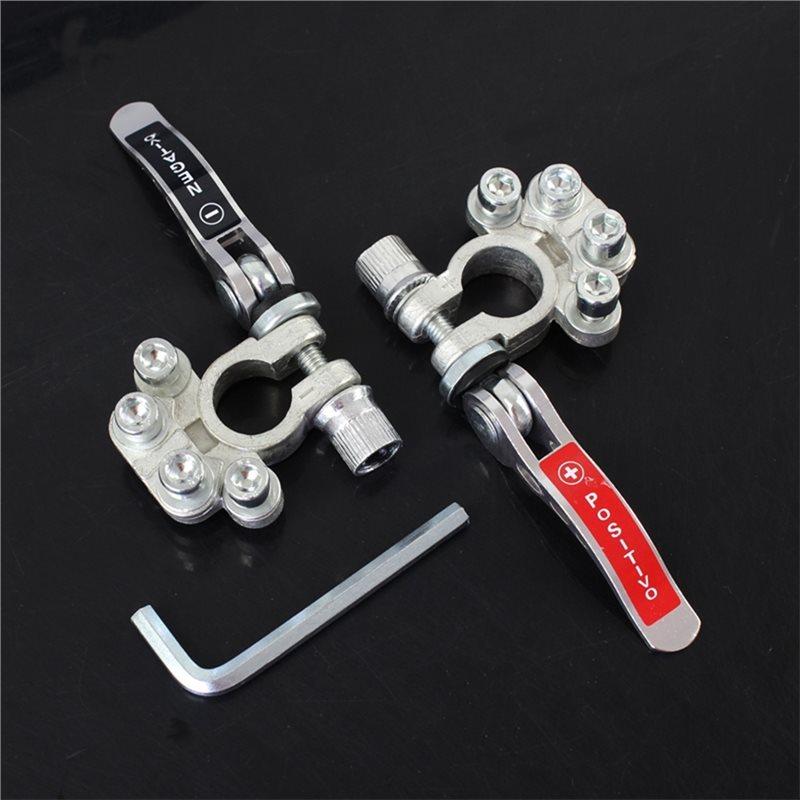 Quick Release Terminal Connectors 1 Pair 12V 24V Car Battery Terminals Top Post Wire Cable Clamp Clip Screw Auto Parts
