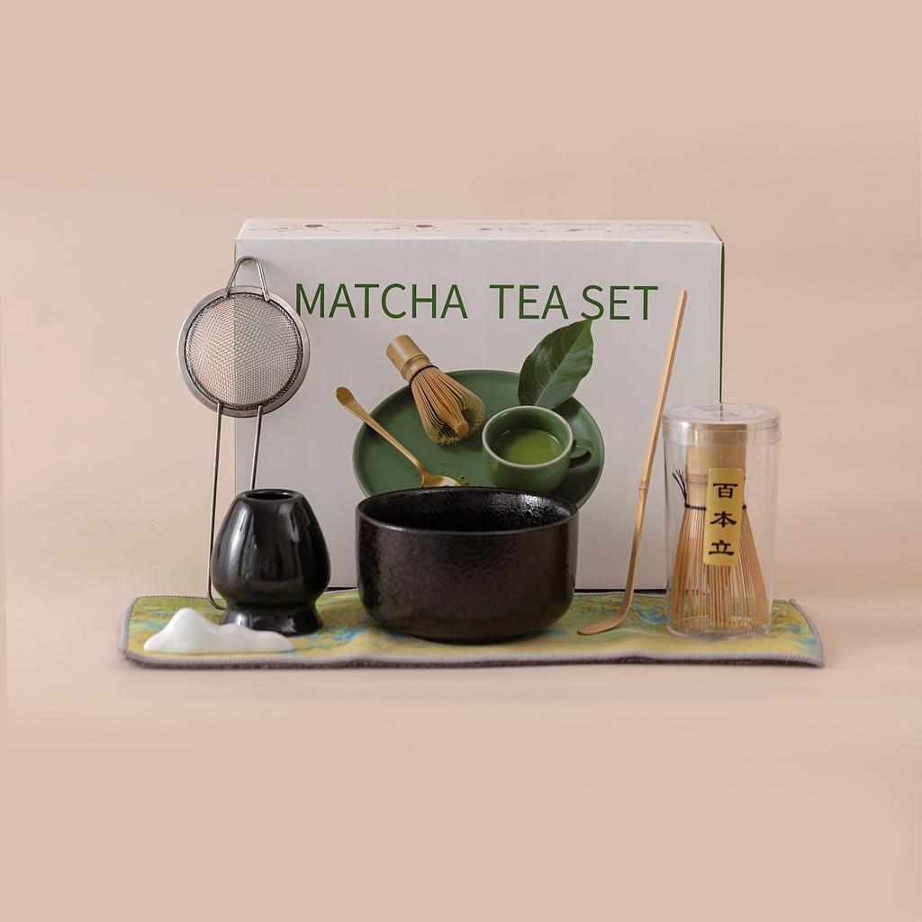 5-7PCS/Set Japanese Matcha Bowl , Spoon, Tea Whisk, Sieve Mesh, Perfect Gift For Ceremony, Traditional Decoration White gift box