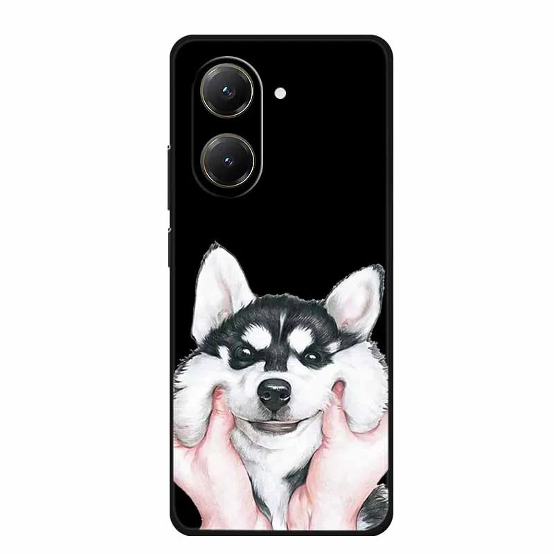 Schwarze Silikonhülle für Xiaomi Poco C71 Redmi A5 4G 4G Hülle Cartoon Katze Weiche Rückabdeckung für Poco M7 4G Plus X7 Pro Handyhülle