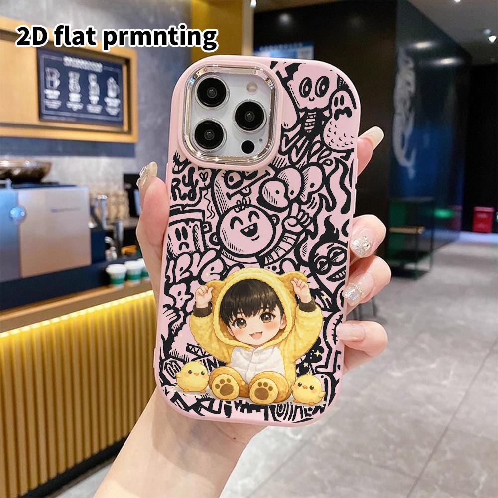 Phone Case: 2D Flat Design Suitable for iPhone 18 17 16 15 14 13 Pro Protective Case, Couple Style, Cute Young Boy, Christmas and Halloween Gift