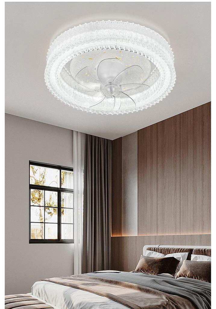 Modern Oscillating Ceiling Fan with Light for Bedroom, Study, Dining, or Children's Room