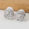 Luxury Rotating Zircon Geometric Ear Clips For Non Pierced Ears Sparkling Diamond Studs Elegant Light Luxury Fashion Jewelry