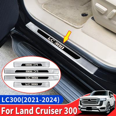 Pugzl8 Stainless Steel Car Threshold Protection For Land Cruiser 300 2021-2024 LC300 Interior Modification Upgraded Accessories