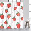 Tropical Fruits Shower Curtains Red Strawberry Lemon Pineapple Blueberry Cherry Bath Curtain Polyester Bathroom Decor with Hoo
