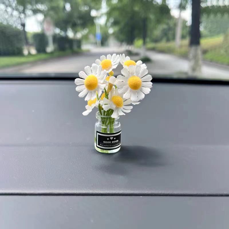 Sunflower Mini Car Ornament - Interior Center Console Decoration, Hot Selling Dollhouse Accessory