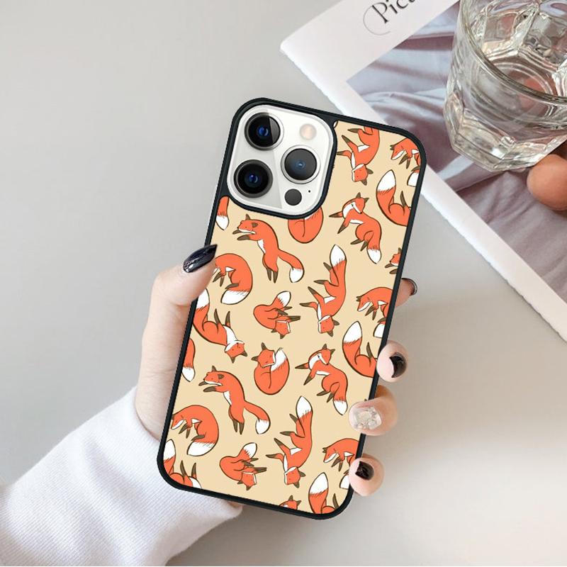 Red Fox Pattern Phone Case For iPhone 17 Air 16 15 14 Max Plus 11 12 13 Pro Max Phone Cover coque