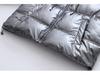 Women's 2023 Silver Satin Hooded Jacket - European & American Autumn/Winter Style