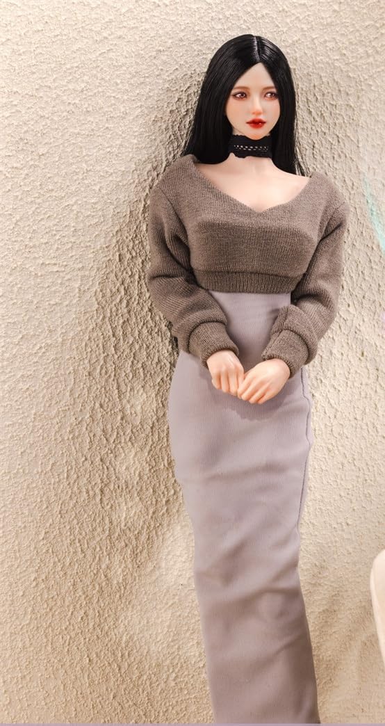

[TOYBARJAPAN] 16 scale action figure compatible with TBLeague and other body i8TOYS I8-H006C-C Beautiful woman lace collar and short knit shirt and