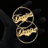 Stainless Steel Custom Personalized Name Hoop Earrings 18K Gold Plated Large Nameplate Jewelry for Women Girls Moms Gifts