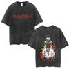 Washed Vintage Anime Death Note Ryuk T Shirts Men Women Fashion Oversized Crewneck Tshirts Mens Cartoon Manga Merch Streetwear