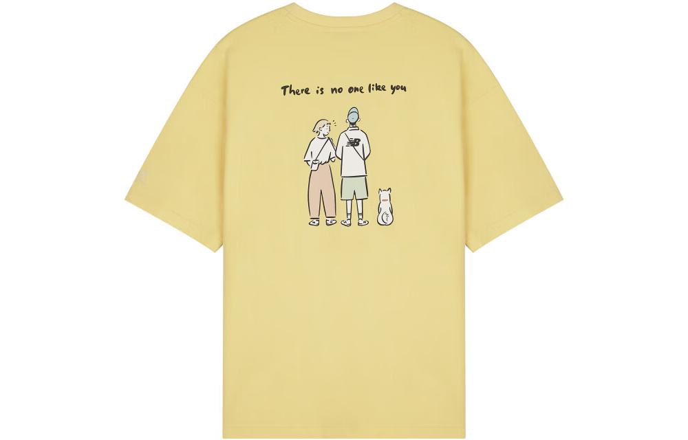 New Balance T Shirts Unisex Yellow Crew Neck Moderate Straight Fit 5ED26031-LYL L
