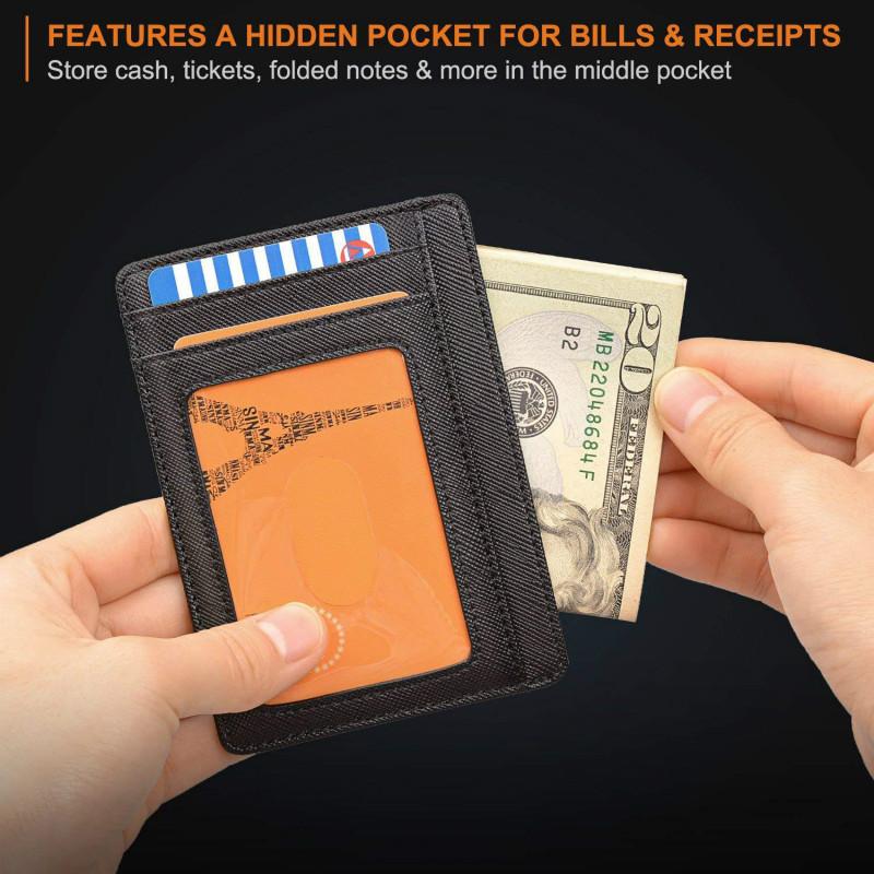 Card Bag Men's RFID Anti-theft Brush European and American Card Bag Men's  Card Holder