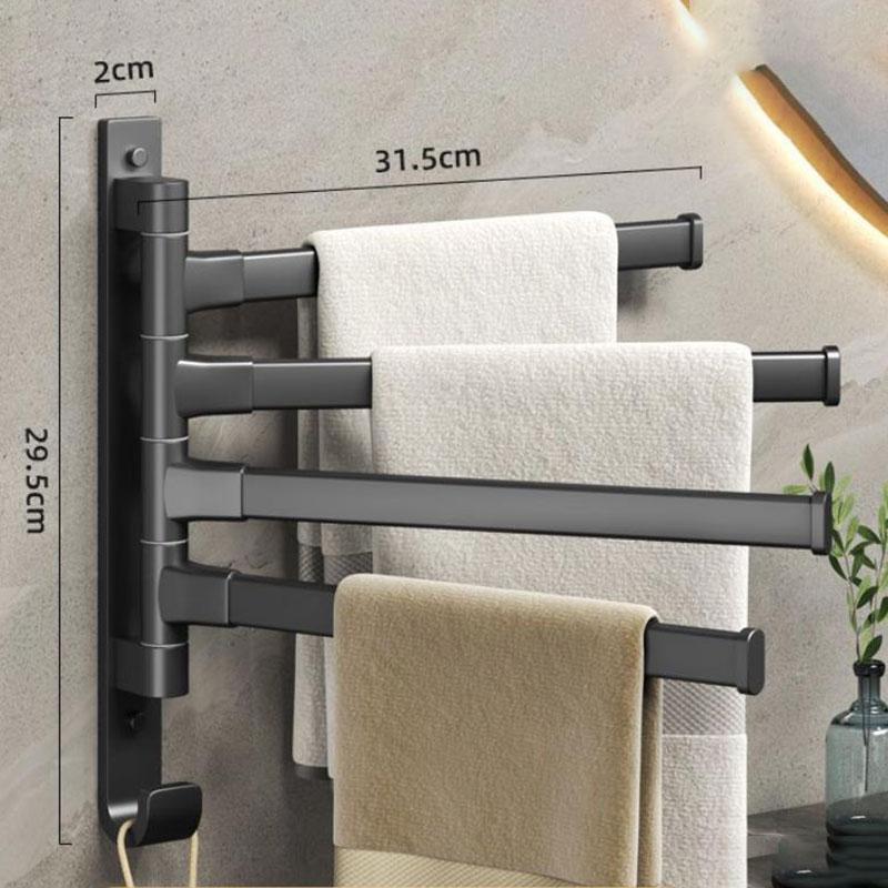 Rotary Towel Rack Perforated Toilet Rack Towel Bar Bathroom Artifact Towel Rack