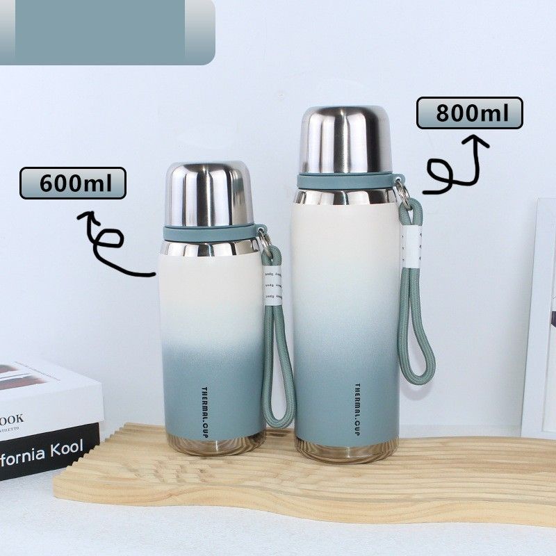 Large-Capacity Thermos Cup for Women, High Aesthetic Value, 2025 New Model, Portable Tea Brewing Cup for Male Students, 316 Stainless Steel Water Cup
