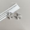 Sweet and Cool Style Personalized Silver Five-pointed Star Ear Buckle Ins Cold Internet Celebrity New Versatile Star Earrings Jewelry
