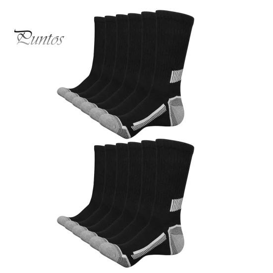 

5 пар спортивных носков средней длины, высокая эластичность, контрастный цвет, противоскользящие, поддерживающие, усиленный дизайн для сохранения тепла, деловые носки чёрный