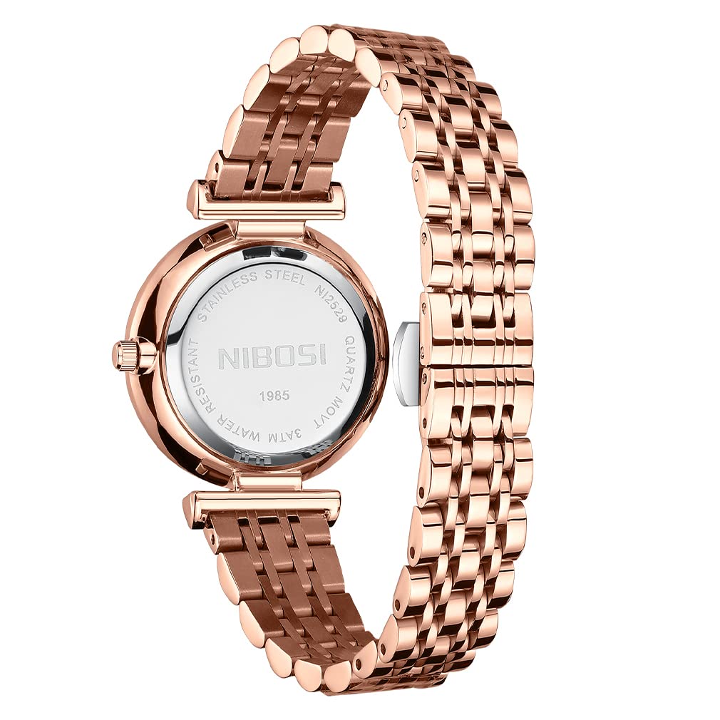 Wristwatch Gold Wrist Watch Waterproof Simple Analog Quartz Brand Stylish Casual Business Stainless Steel Watch Luxury Cute Gift for Girlfriend Rose