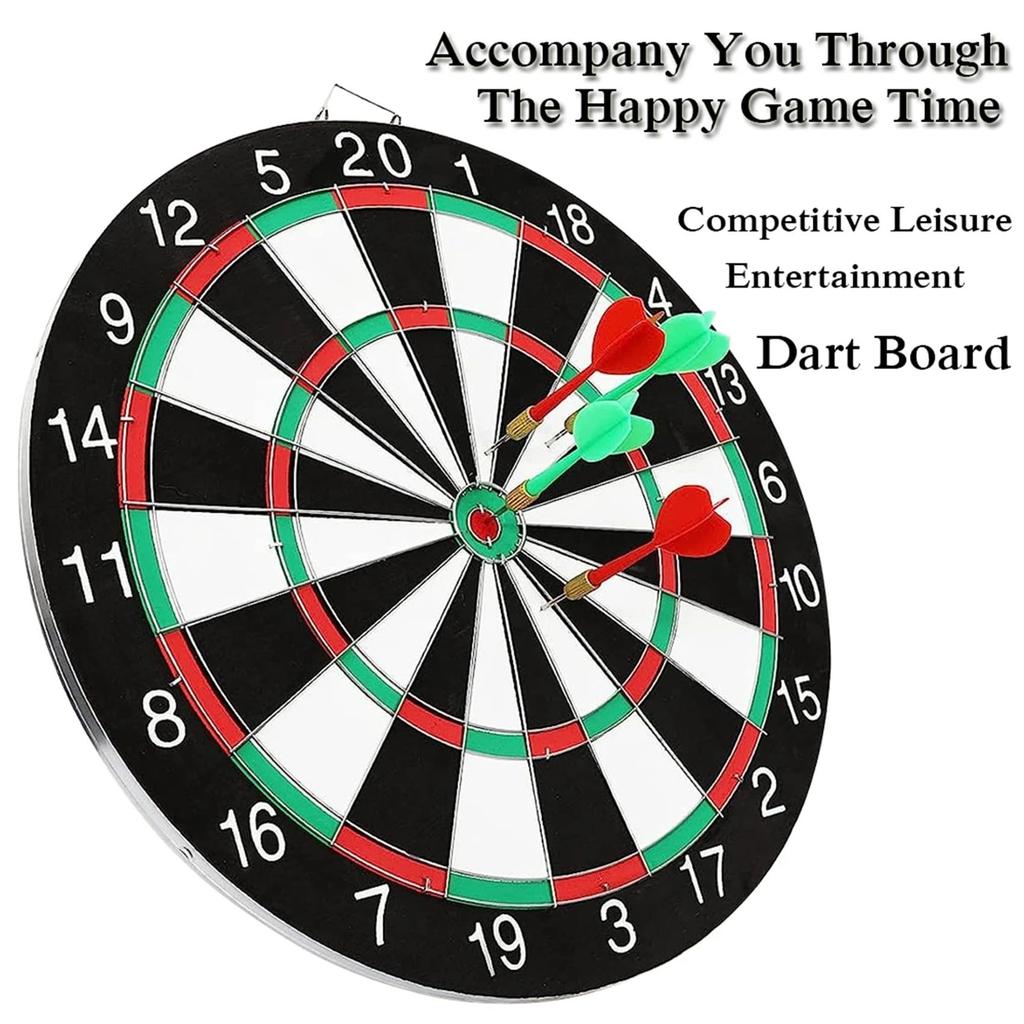 NOELAMOUR Small Includes 4 Home Use Indoor Beginners 12-inch Dartboard, Double-Sided, Darts, Set, Practice,