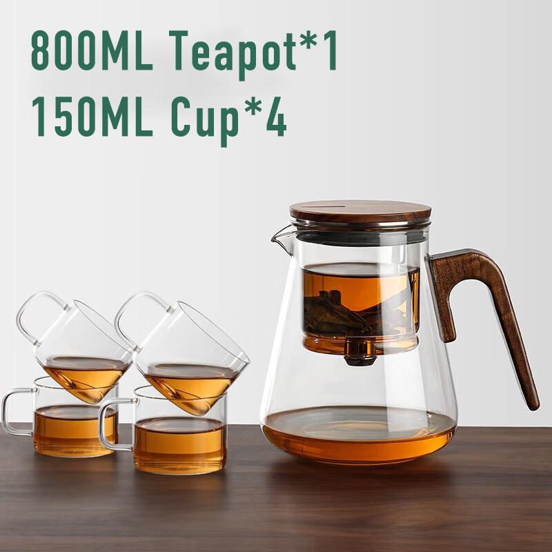 Bonston Elegant Cup Insulation Separation Bubble Teapot Heat-resistant Glass Teapot Simple Filter Tea Cup 500ml